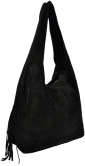 Zwart Rundleer Tas - One Size