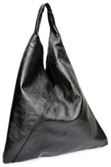 Zwart Rundleer Tas - One Size