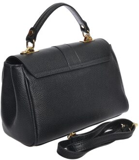 Zwart Rundleer Tas - One Size