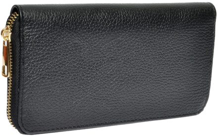 Zwart Rundleer Tas - One Size