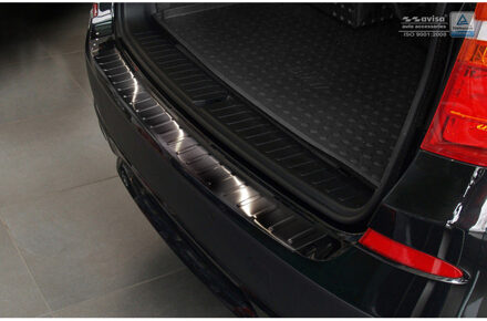 Zwart RVS Achterbumperprotector passend voor BMW X3 F25 2010-2014 'Ribs'