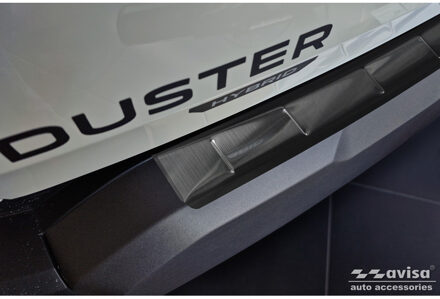 Zwart RVS Achterbumperprotector passend voor Dacia Duster III 2024- 'Ribs' AV245308