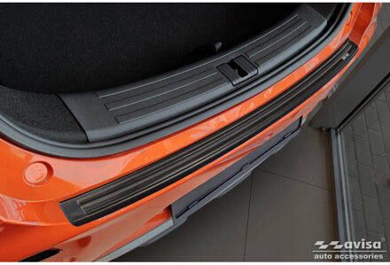 Zwart RVS Achterbumperprotector passend voor MG ZS FL 2019- 'British Flag' AV245376