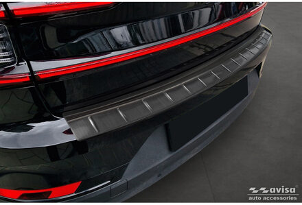 Zwart RVS Achterbumperprotector passend voor Polestar 2 2019-2023 & Facelift 2023- 'Ribs' AV245382