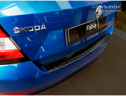 Zwart RVS Achterbumperprotector passend voor Skoda Fabia III... Zwart