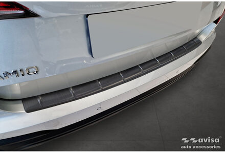 Zwart RVS Achterbumperprotector passend voor Skoda Kamiq Facelift 2023- 'Ribs' AV245381