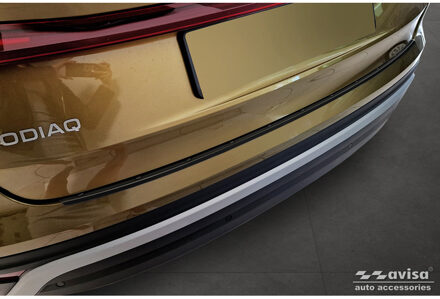 Zwart RVS Achterbumperprotector passend voor Skoda Kodiaq II (PS7) 2024- 'Ribs' AV245384