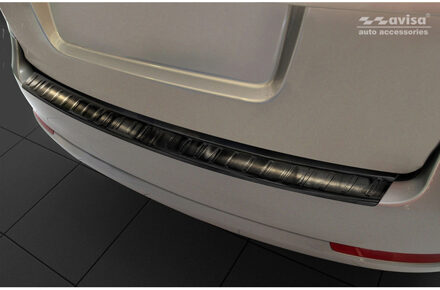 Zwart RVS Achterbumperprotector passend voor Skoda Octavia II Combi 2004-2013 'Ribs'