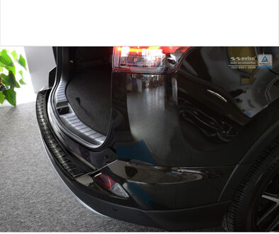 Zwart RVS Achterbumperprotector passend voor Toyota RAV4 2016- 'Ribs'