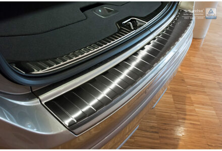 Zwart RVS Achterbumperprotector passend voor Volvo XC60 2013-2016 'Ribs'