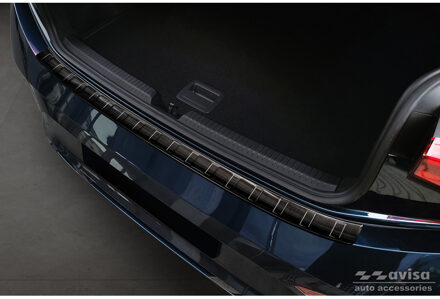 Zwart RVS Bumper beschermer passend voor Cupra Born 2021- 'Ribs' AV245329