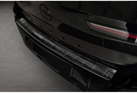 Zwart RVS Bumper beschermer passend voor Opel Astra L HB 5-deurs 2021- 'Ribs' AV245261