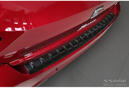 Zwart RVS Bumper beschermer passend voor Seat Ibiza 6F Facelift 2021- 'Ribs' AV245277