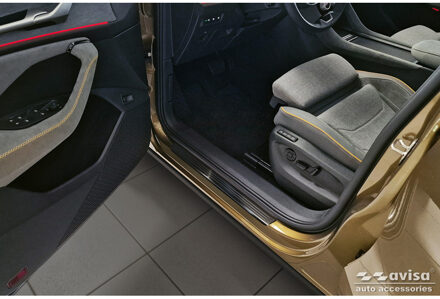 Zwart RVS Instaplijsten passend voor Skoda Kodiaq II (PS7) 2024- 'Lines' - 4-delig AV219018