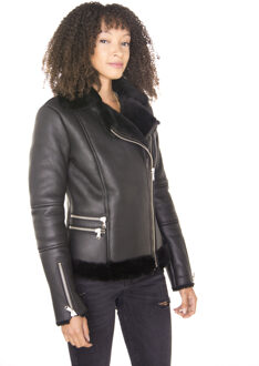 Zwart schapenvacht pilotenjack voor dames in Kiev - EU 42 / UK 14