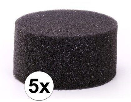 Zwart schmink / make up sponsje - 5x - rond - zacht - grimeren