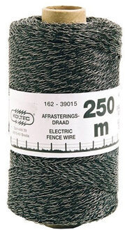 Zwart schrikdraad/afrasteringsdraad - kunststof - 2 mm - 12 PE - 250 meter