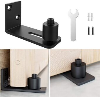 Zwart Schuifdeuren Schuur Deur Bodem Verstelbare Floor Ail Floor Gids Roller Locker Thuis Metalen Hardware Meubels Accessoires