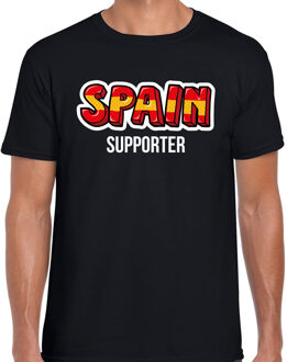 Zwart Spain fan t-shirt voor heren - Spain supporter - Spanje supporter - EK/ WK shirt / outfit 2XL