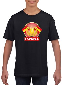Zwart Spanje supporter kampioen shirt kinderen L (146-152)