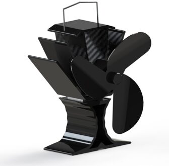 Zwart Staal 3 Blades Warmte Aangedreven Kachel Fan Ultra-Stille Universele Voor Hout/Log Brander/Haard Huishouden warmte Aangedreven Kachel Ventilator