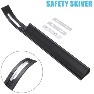Zwart Staal Lederen Veiligheid Skiver Beveler Skiving voor Dunner Leather Craft Cutter Punch Snijden Lederen Handgereedschap + 3 Blades