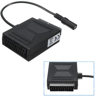 Zwart Stereo Adaptateur Peritel Mannelijke SCART Adapter Output 3.5mm Femelle Converter Connector Kabel