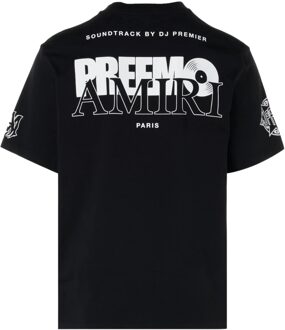 Zwart T-shirt met Amiri Premier-logo - L