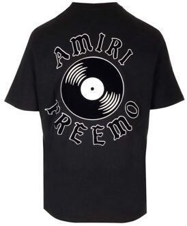 Zwart T-shirt met Amiri Premier Records-logo - L