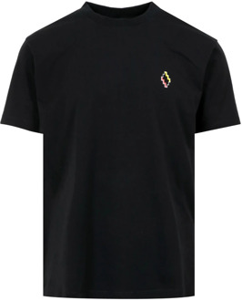 Zwart T-shirt met Grafische Print en Logo Marcelo Burlon , Black , Heren - Xl,L,M,S