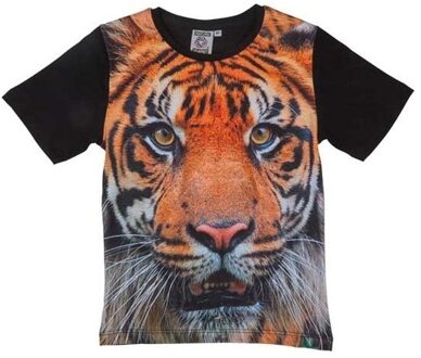 Zwart t-shirt met tijger voor kinderen 128 (8-9 jaar)