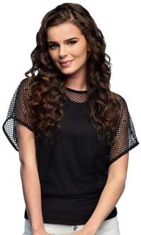 Zwart T-shirt Met Visnet Top