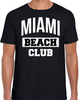 Zwart t-shirt Miami beach club voor heren M