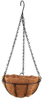 Zwart Telers Opknoping Mand Planter Met Ketting Bloem Plant Pot Huis Tuin Balkon Decoration-8inch