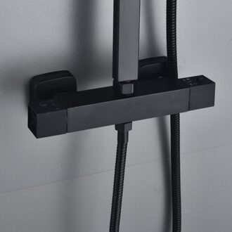 Zwart Thermostatische douchekraan Badkamer Bad Douche Kraan Water Regelklep Muur Gemonteerde Thermostatische Mengkraan Kraan stijl 1