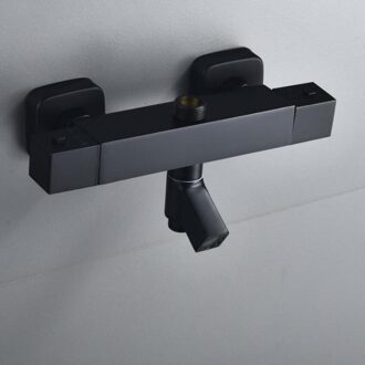 Zwart Thermostatische douchekraan Badkamer Bad Douche Kraan Water Regelklep Muur Gemonteerde Thermostatische Mengkraan Kraan stijl 2