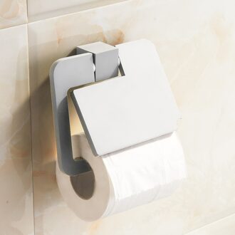 Zwart Toiletrolhouder Eenvoudige Badkamer Accessoires Zinklegering Tissue Rolhouder Met Deksel Een Hand Tear chroom