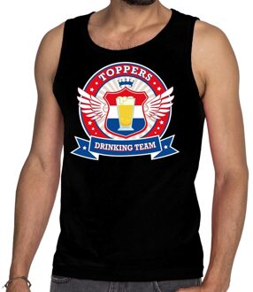 Zwart Toppers drinking team tankop / mouwloos shirt zwart heren L