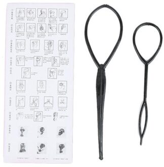 Zwart Topsy Tail Haar Vlecht Paardenstaart Maker Hair Styling Tools Paardenstaart Schepper Plastic Lus Haaraccessoires