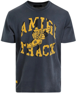 Zwart Track Katoenen T-Shirt Amiri , Black , Heren - M