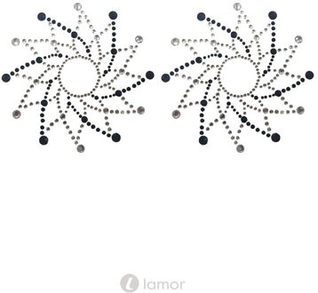 Zwart/Transparant tepelplakkers ,BL275035 - Maat: One Size