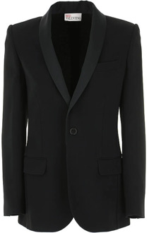 Zwart Tuxedo Lapel Blazer RED Valentino , Gray , Dames - M