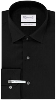 Zwart twill overhemd extra LM