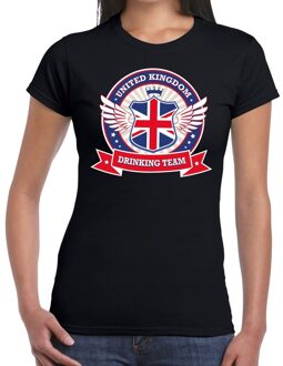 Zwart United Kingdom drinking team t-shirt dames maat S