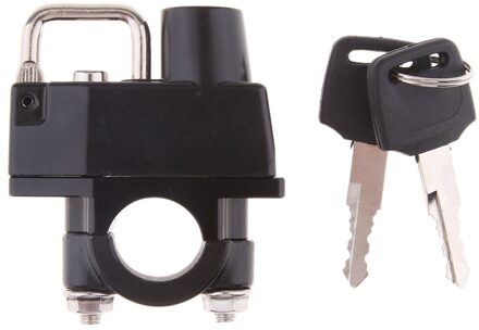 Zwart Universele Motorrijwiel Helm Lock & 2 Keys Set Voor 7/8 "22 Mm Bar