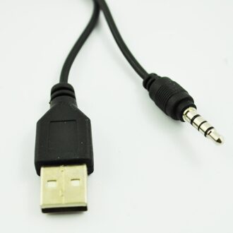 Zwart Usb A Type Naar 3.5Mm Jack Plug Audio Data Kabel Voor MP3 Mp4