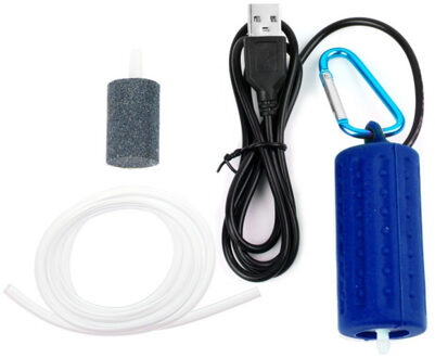 Zwart USB Mini Zuurstof Pomp Aquarium Filter Vissen Tank Zuurstof Luchtpomp Blauw
