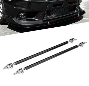 Zwart Verstelbare Voorbumper Lip Splitter Strut Rod Tie Ondersteuning Bars