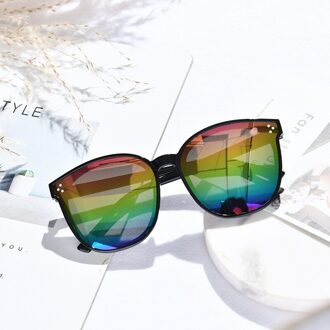 Zwart Vierkant Oversized Zonnebril Vrouwen Big Frame Kleurrijke Zonnebril Vrouwelijke Spiegel Unisex Gradiënt Hip Hop Shades Met Zak 3