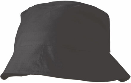 Zwart vissershoedje/ zonnehoedje - Zwarte zomerhoeden voor volwassenen